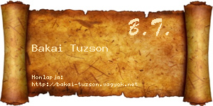 Bakai Tuzson névjegykártya